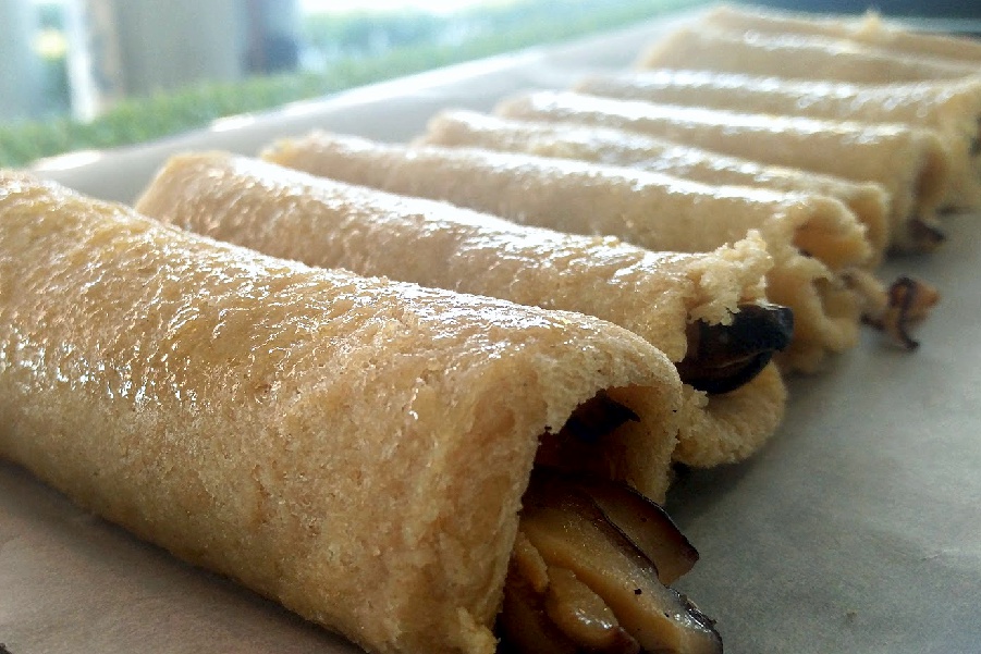 Rolinhos de Pão com Cogumelos Shiitake